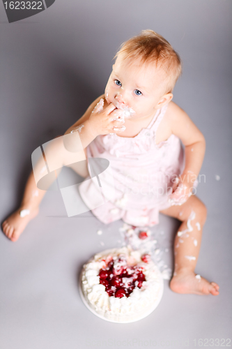 Image of Baby with cake