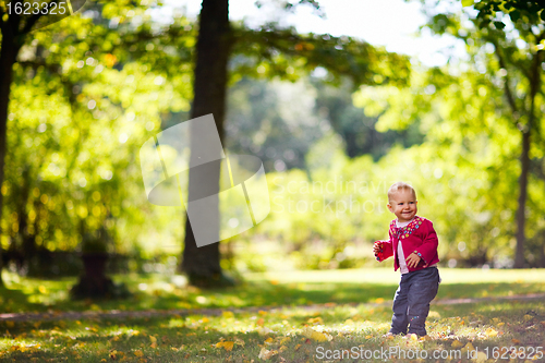 Image of Baby girl in park