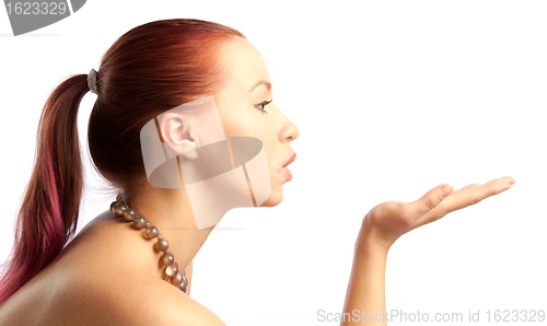 Image of portrait of a girl with hand