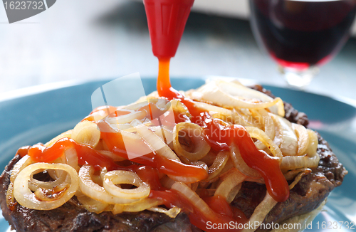 Image of Ketchup On Steak Burger