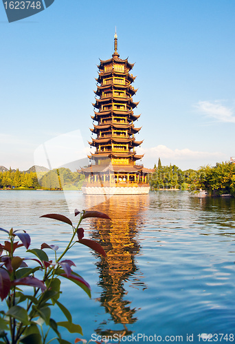 Image of One of the Twin Pagodas in Guilin