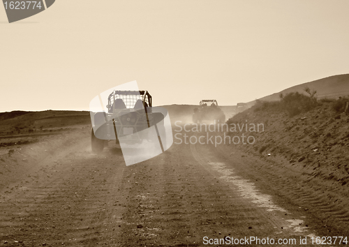 Image of buggy driving scenery