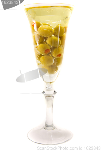 Image of Wine glass with olive oil