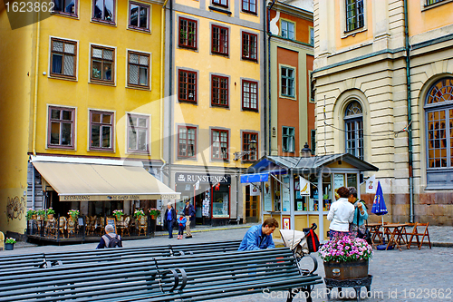 Image of Tourists at Stortorget square in Stockholm