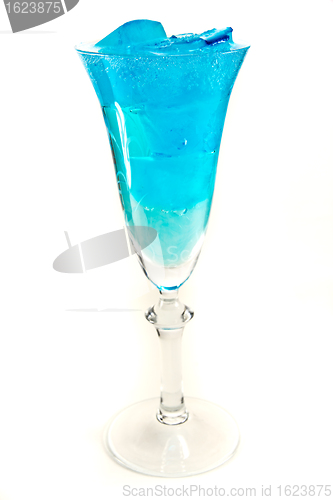 Image of Wine glass with blue iceubes
