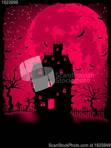 Image of Scary halloween vector with magical abbey. EPS 8