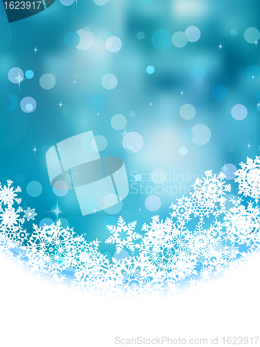 Image of Blue background with snowflakes. EPS 8