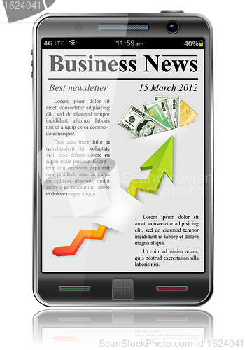 Image of Business News on Smart Phone