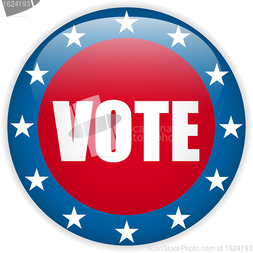 Image of United States Election Vote Button.