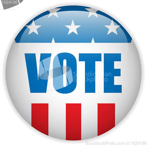 Image of United States Election Vote Button.