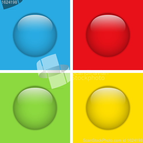 Image of Set of Four Glass Circle Buttons