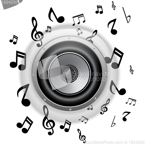 Image of Speaker Glass Button with Music Notes