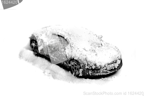 Image of my car in the snow on the white background