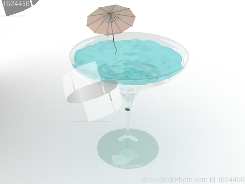 Image of Glass of martini. 3d rendering image 