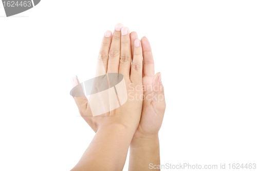 Image of Give me five gesture - isolated on white background 