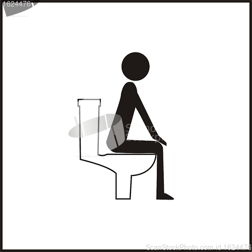 Image of Icon of a correct position sitting in the toilet