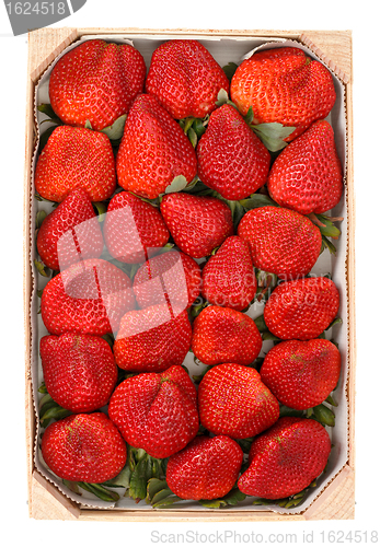 Image of Heap red strawberries in the box