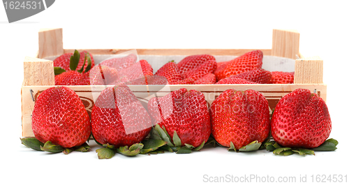 Image of Heap red strawberries in the box