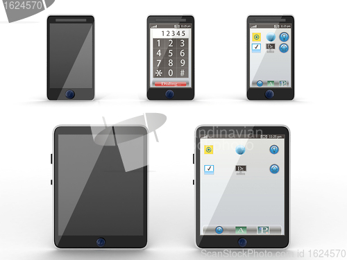 Image of Tablet computer and mobile phone icons 