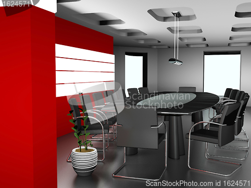 Image of The modern interior of office 3d image 