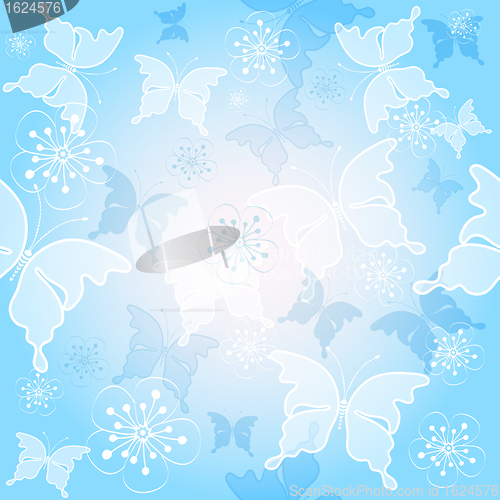 Image of Spring blue seamless pattern