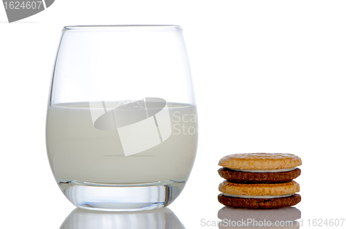 Image of Delicious cookies and a glass of milk