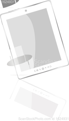 Image of White abstract tablet pc on white background, 3d render