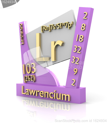 Image of Lawrencium form Periodic Table of Elements - V2