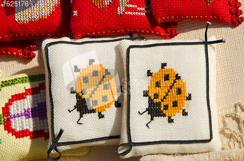 Image of Handmade sewing pillows ladybird sold fair market 
