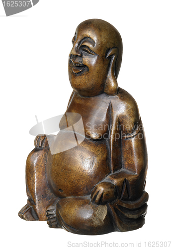 Image of Buddha made of dark wood