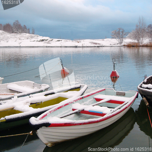 Image of Boats under snow