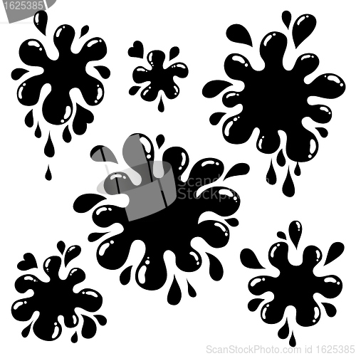 Image of Black ink blots collection 1