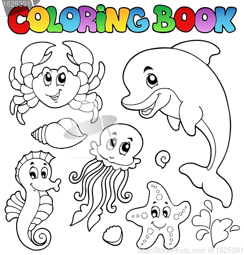 Image of Coloring book various sea animals 2