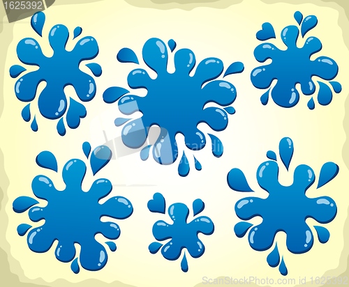 Image of Various blue ink blots 1