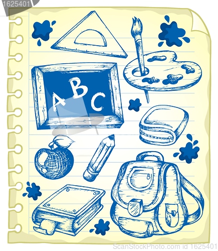 Image of Notepad page with school drawings 1