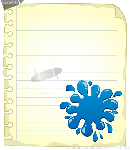 Image of Blank notepad page with ink blot