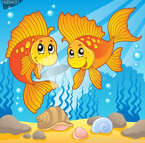 Image of Two cute goldfishes