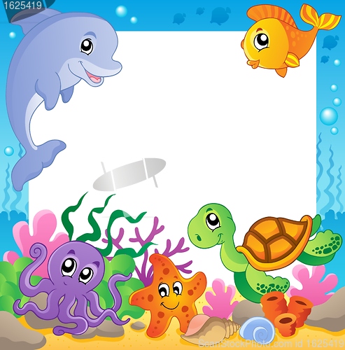 Image of Frame with underwater animals 1