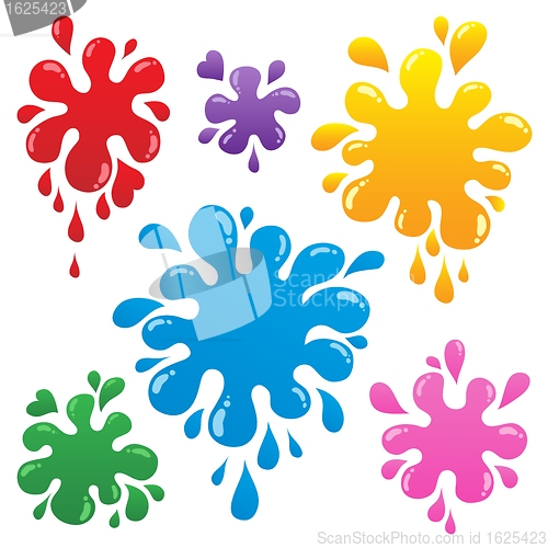 Image of Colorful ink blots collection 1