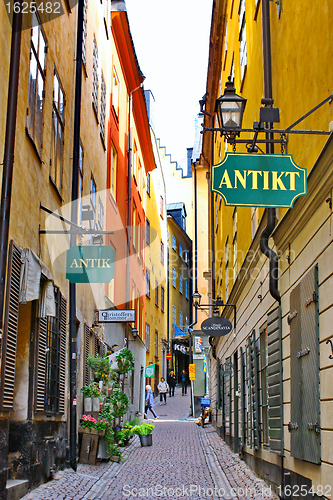 Image of The street of The Old Town (Gamla Stan) in Stockholm