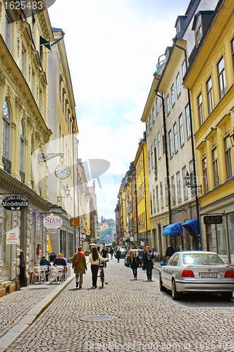 Image of Along the street of The Old Town (Gamla Stan) in Stockholm