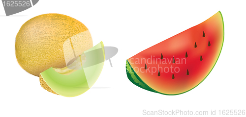 Image of Set of  red melons