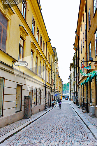 Image of Along the street of The Old Town (Gamla Stan) in Stockholm