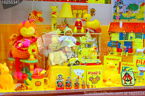 Image of Showcase of the Toys shop in Stockholm