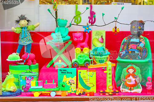 Image of Showcase of the Toys shop in Stockholm