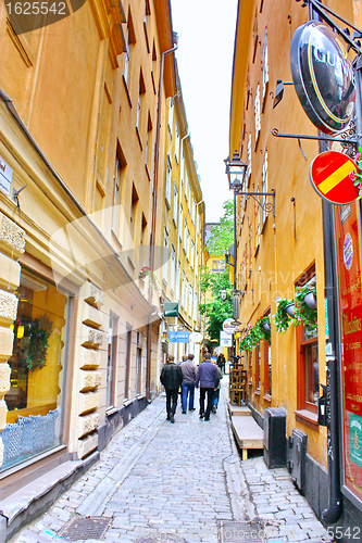 Image of Along the street of The Old Town in Stockholm