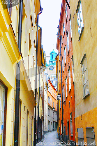 Image of Along the street of The Old Town in Stockholm