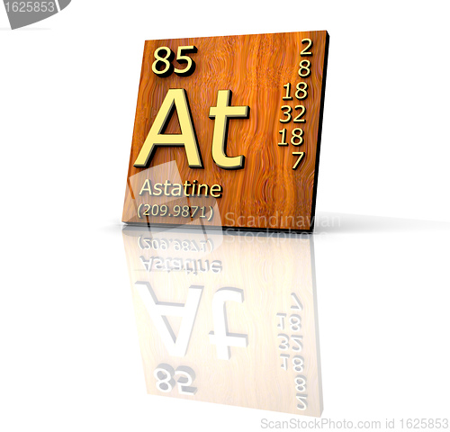 Image of Astatine form Periodic Table of Elements - wood board