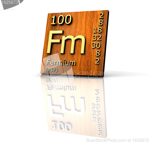 Image of Fermium Periodic Table of Elements - wood board