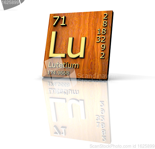 Image of Lutetium form Periodic Table of Elements - wood board